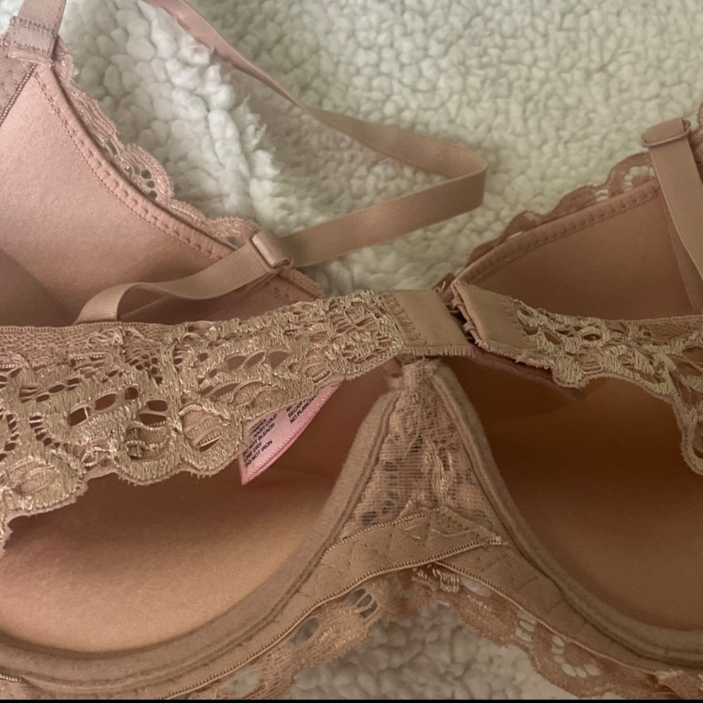 New Juicy Couture Lace Overlay Push Up Bra Nude Pink 36B Intimates Sexy Lingerie - Picture 4 of 4